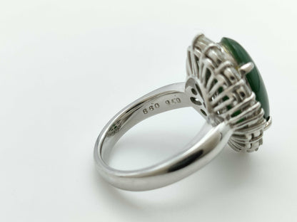 Jade D0.16/0.99ct Pt900 14.4g Ring 