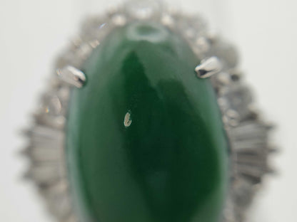 Jade D0.16/0.99ct Pt900 14.4g Ring 