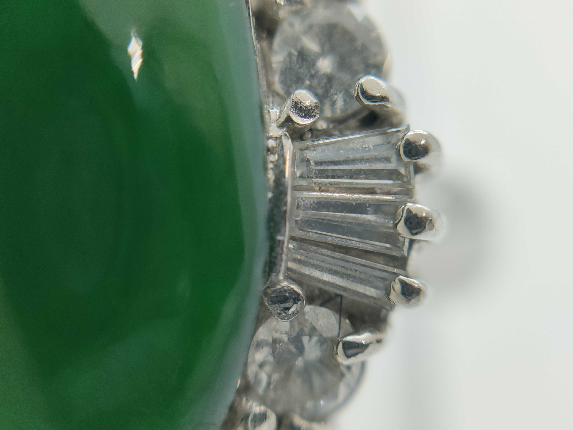Jade D0.16/0.99ct Pt900 14.4g Ring 