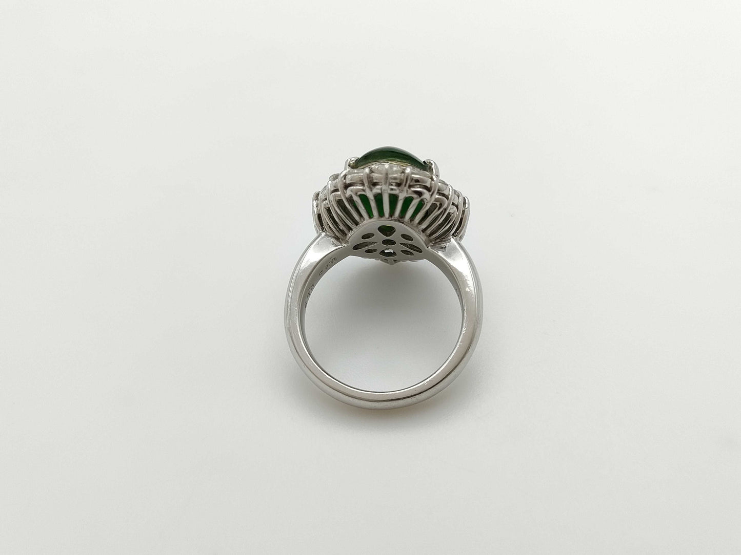 Jade D0.16/0.99ct Pt900 14.4g Ring 