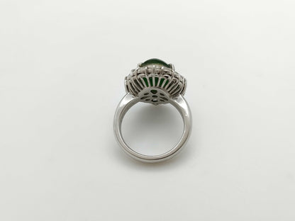 Jade D0.16/0.99ct Pt900 14.4g Ring 