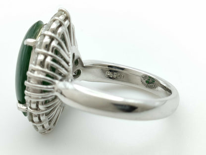 Jade D0.16/0.99ct Pt900 14.4g Ring 