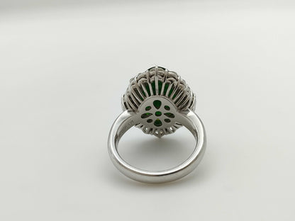 Jade D0.16/0.99ct Pt900 14.4g Ring 