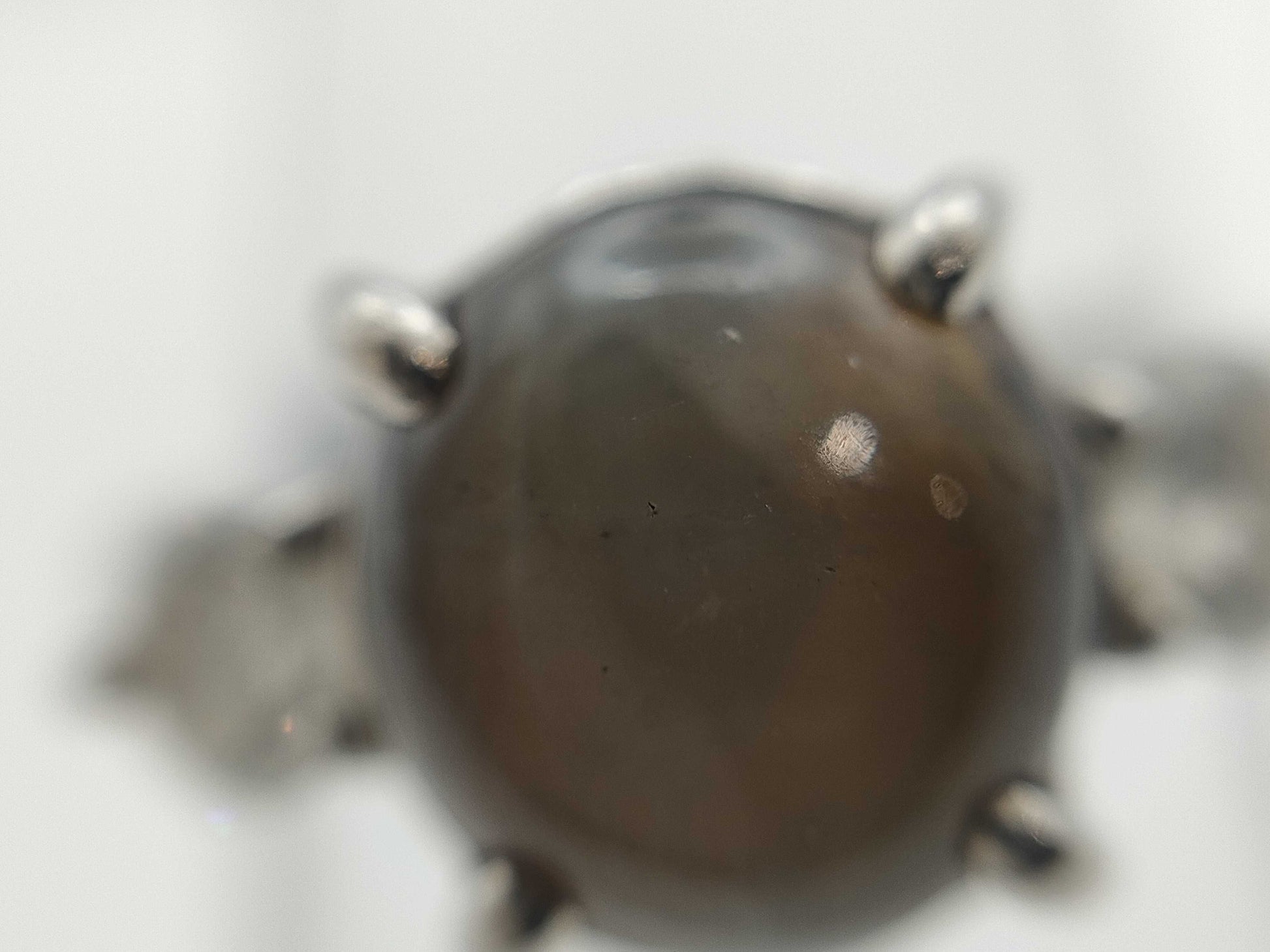 Cat's Eye Stone 3.76ct D0.43ct Pt900 6.0g Ring 