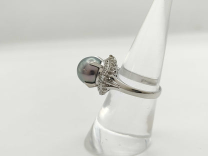 Pearl, Diameter: Approx. 10.2mm, D0.55ct, Pt900, 7.5g, Ring 