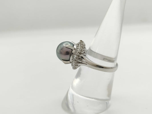 Pearl, Diameter: Approx. 10.2mm, D0.55ct, Pt900, 7.5g, Ring 