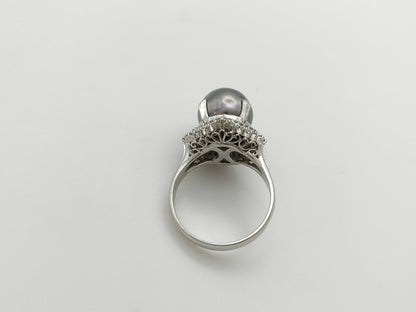 Pearl, Diameter: Approx. 10.2mm, D0.55ct, Pt900, 7.5g, Ring 