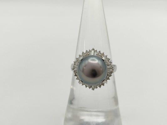Pearl, Diameter: Approx. 10.2mm, D0.55ct, Pt900, 7.5g, Ring 