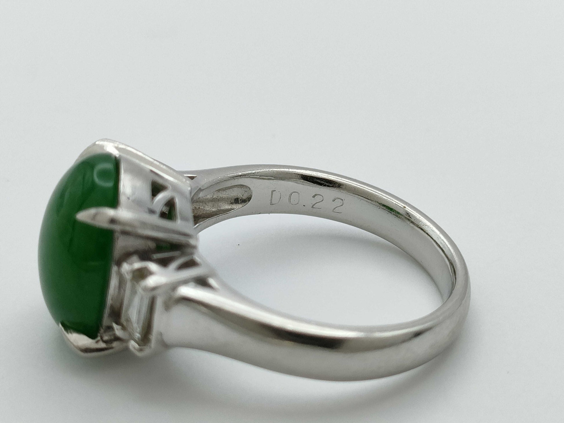 Jade 4.07ct D0.22ct Pt900 8.3g Ring 