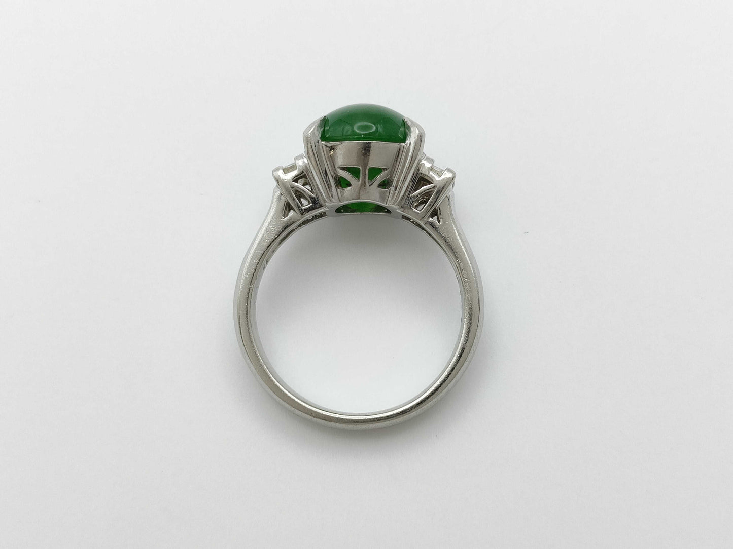 Jade 4.07ct D0.22ct Pt900 8.3g Ring 