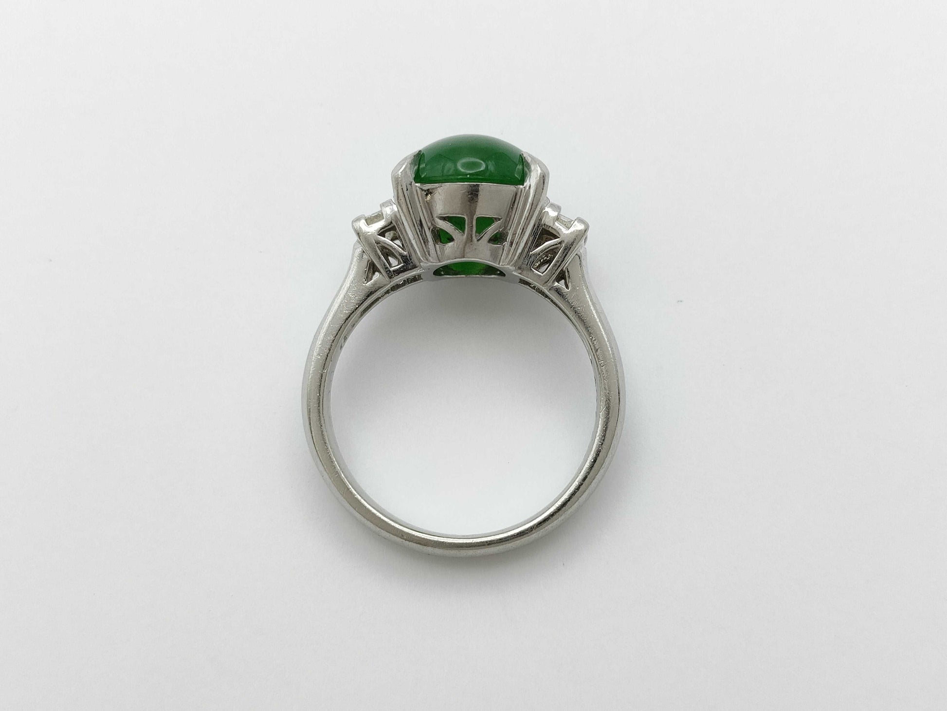 Jade 4.07ct D0.22ct Pt900 8.3g Ring 