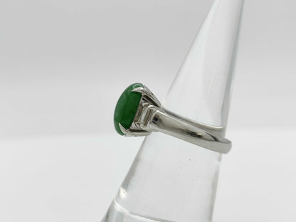 Jade 4.07ct D0.22ct Pt900 8.3g Ring 