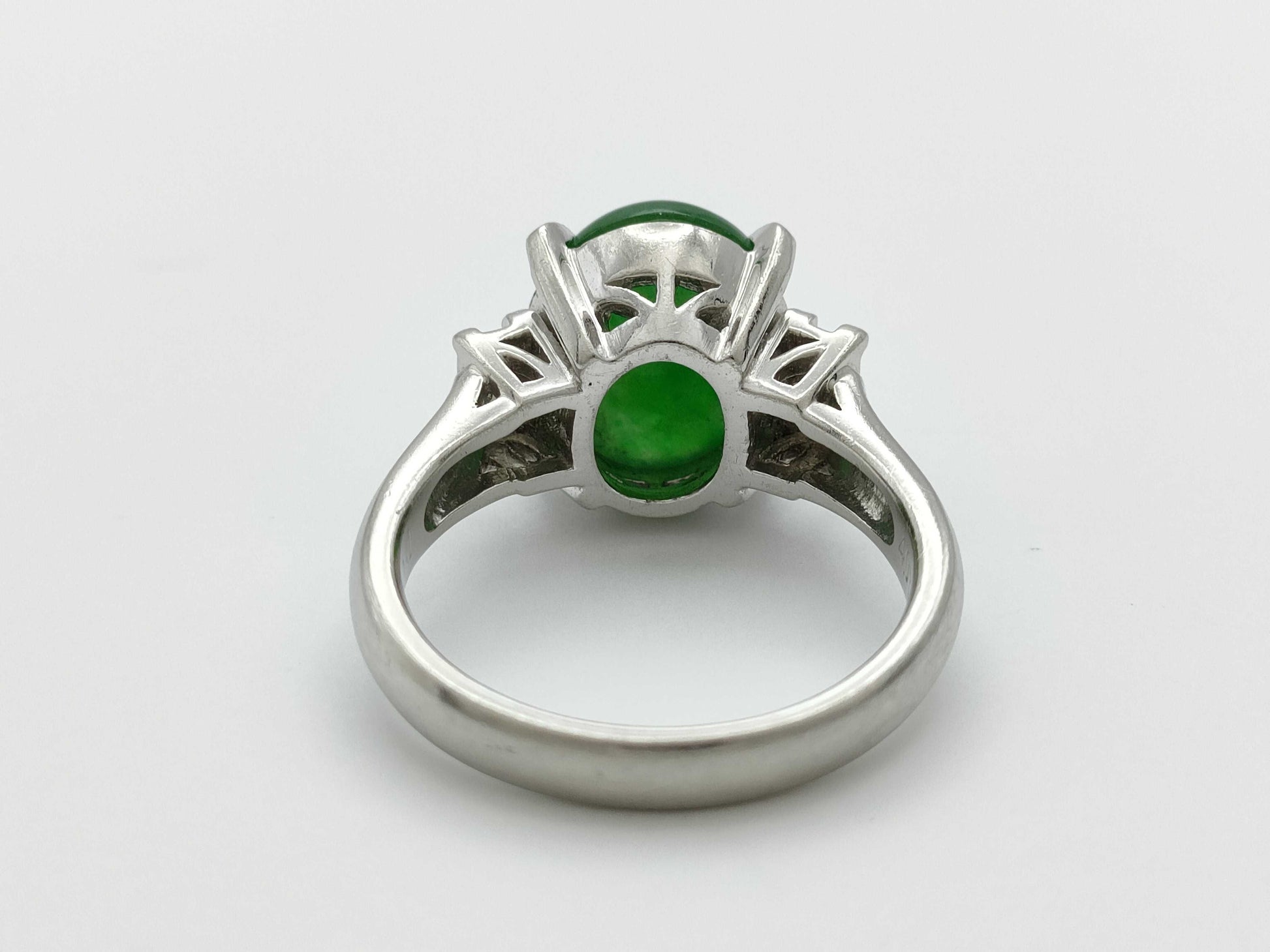 Jade 4.07ct D0.22ct Pt900 8.3g Ring 