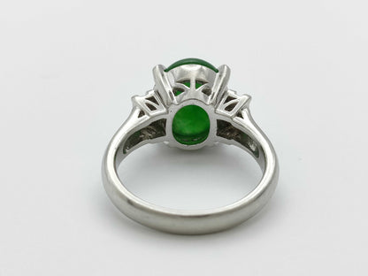 Jade 4.07ct D0.22ct Pt900 8.3g Ring 