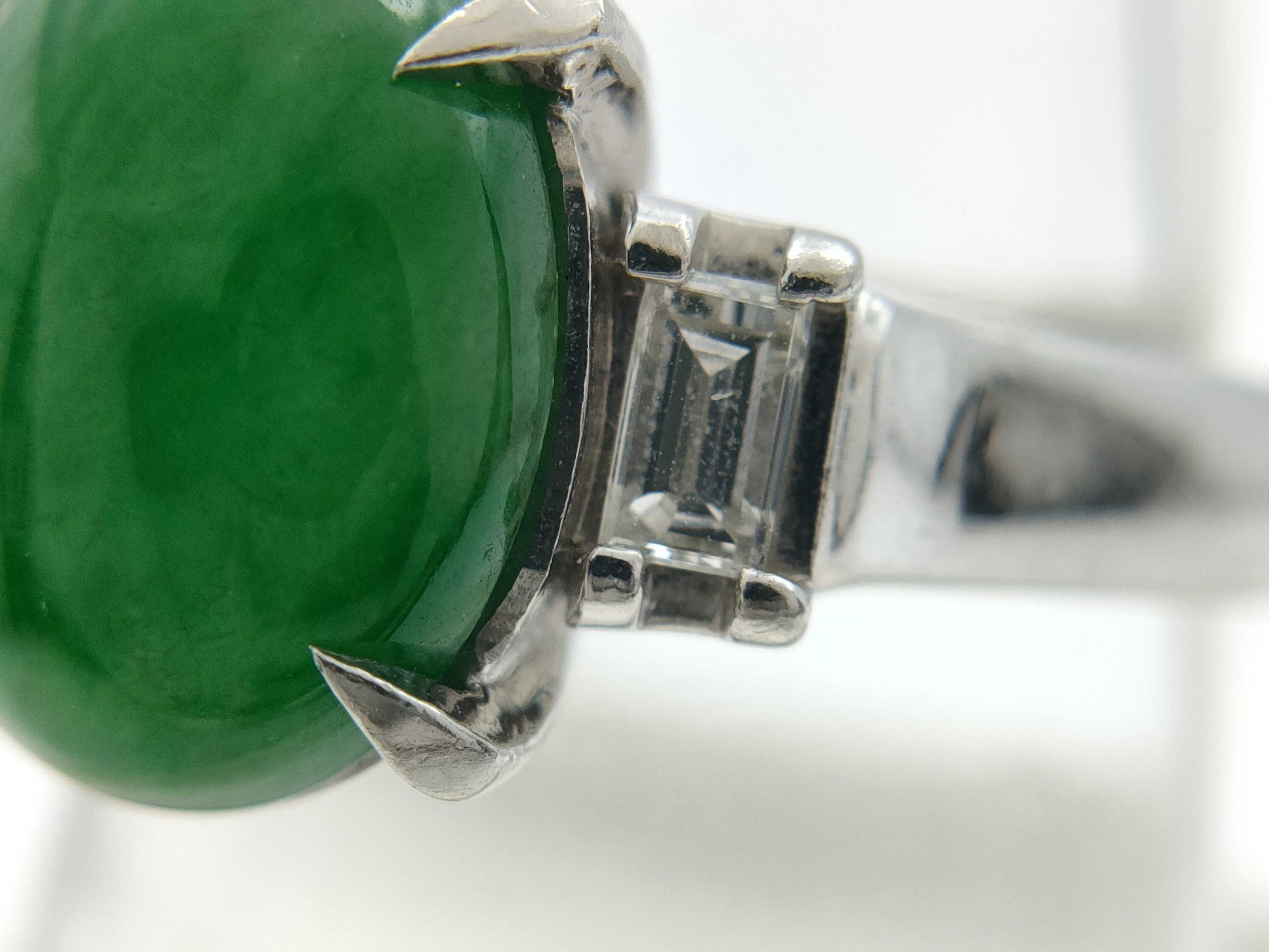 Jade 4.07ct D0.22ct Pt900 8.3g Ring 
