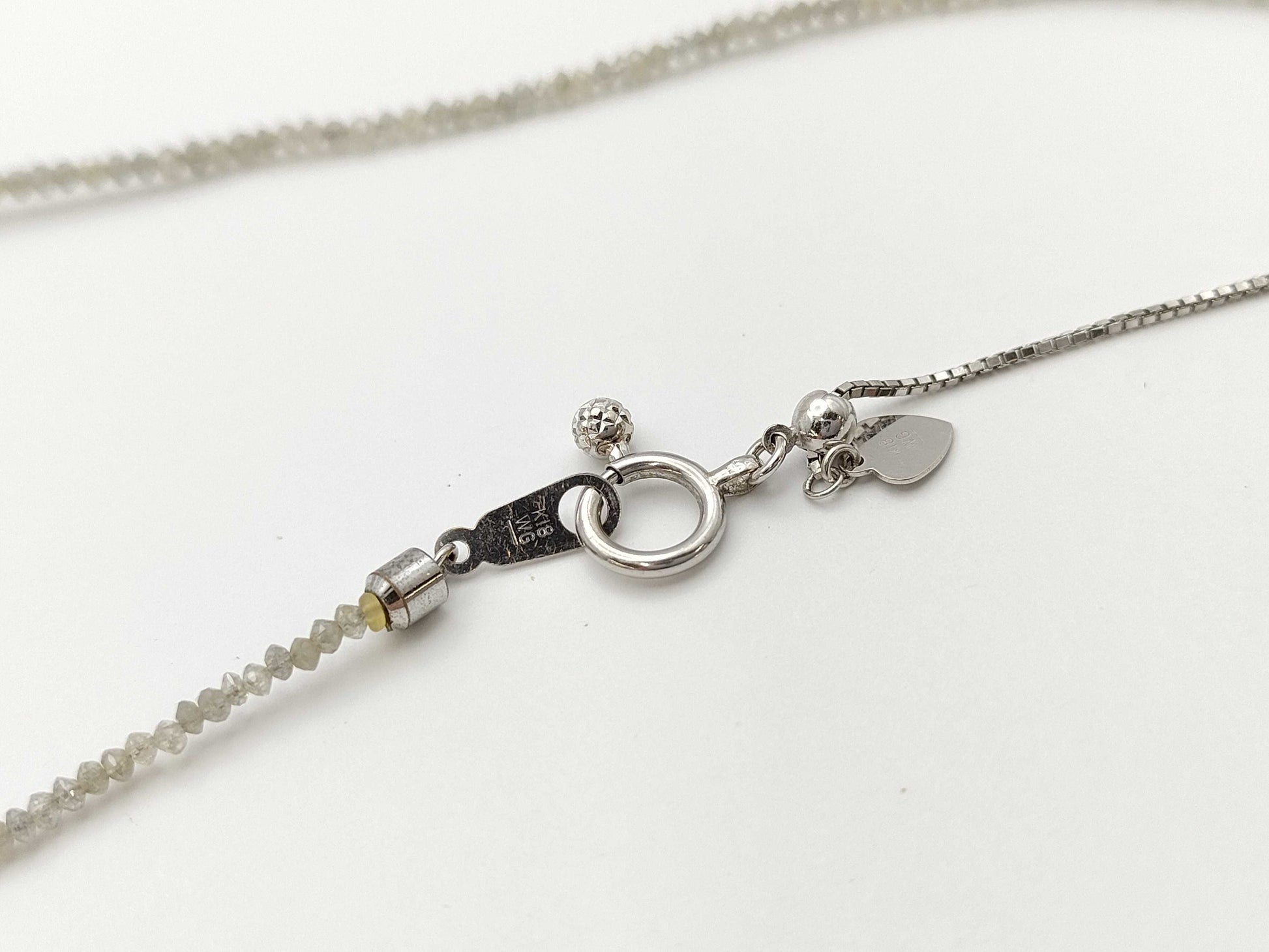 Colored Stone Ruby and Diamond K18WG 7.4g Necklace 