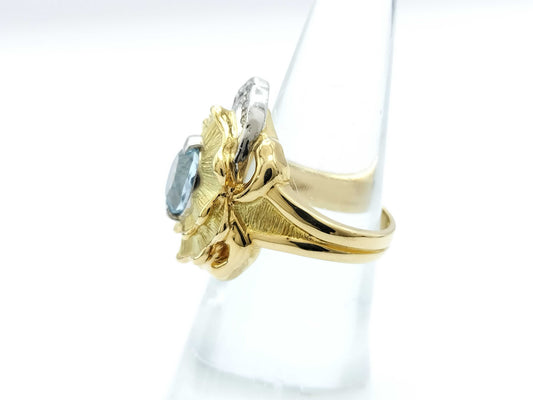 AQ1.558ct D0.05ct K18/PT900 12.6g Ring 