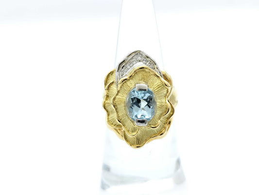 AQ1.558ct D0.05ct K18/PT900 12.6g Ring 