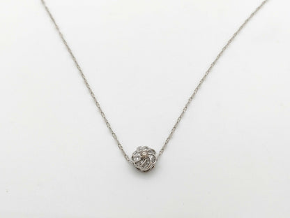 Diamond K18WG/PT1000 4.0g Necklace 