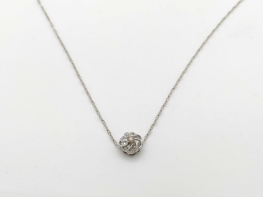 Diamond K18WG/PT1000 4.0g Necklace 