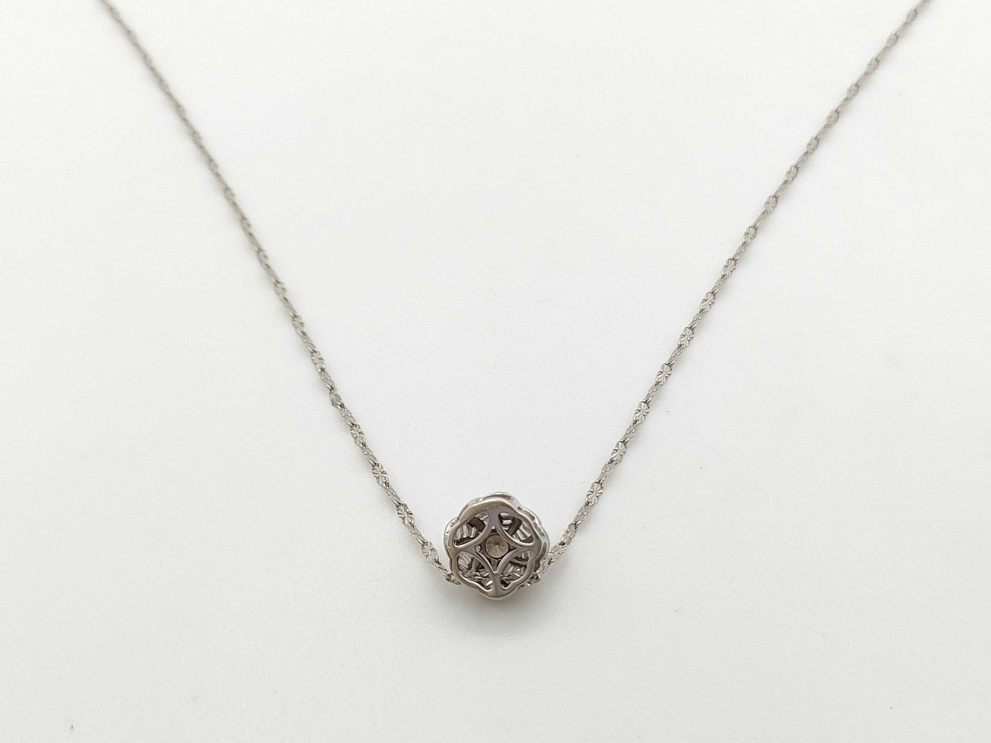 Diamond K18WG/PT1000 4.0g Necklace 