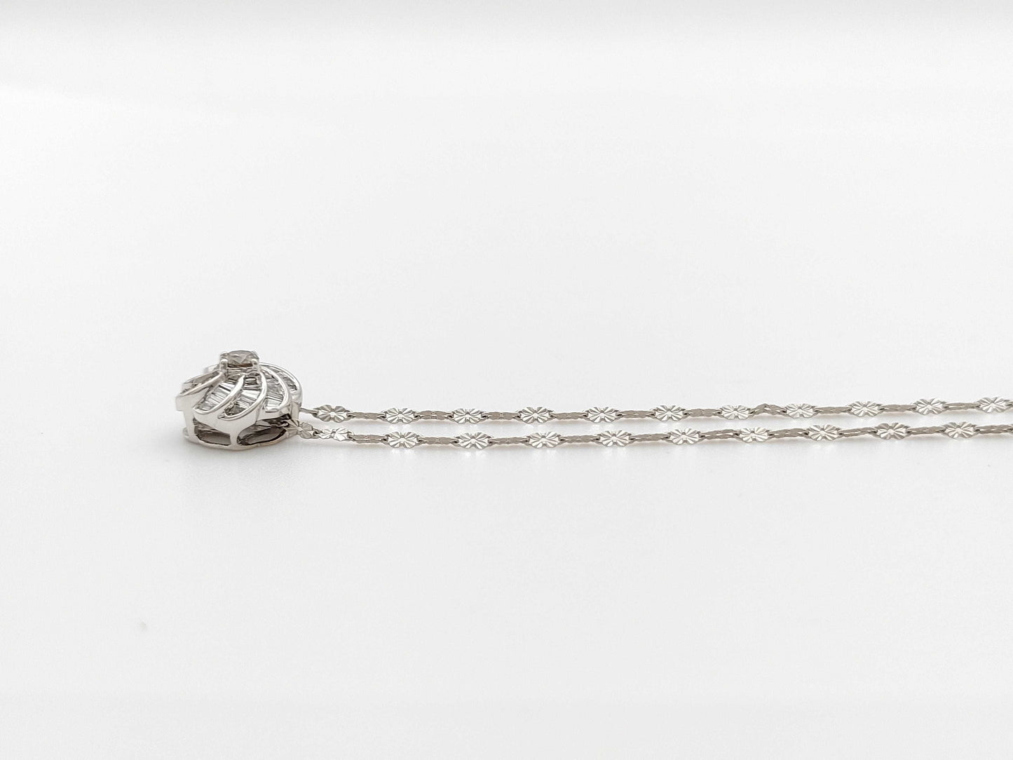 Diamond K18WG/PT1000 4.0g Necklace 