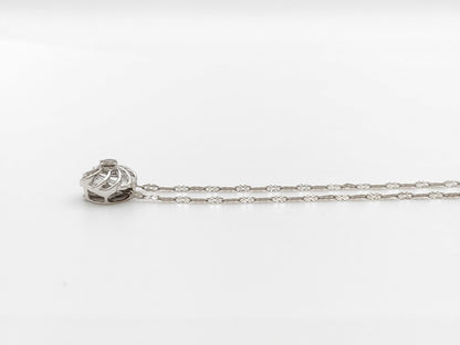 Diamond K18WG/PT1000 4.0g Necklace 