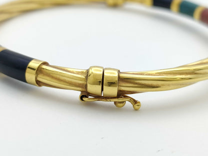 UNOAERRE Colored Stone Bracelet/Bangle, YG 750, 8.2g 