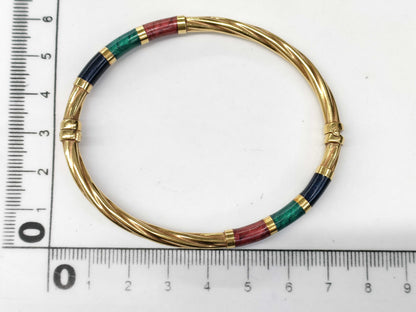 UNOAERRE Colored Stone Bracelet/Bangle, YG 750, 8.2g 