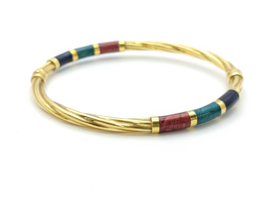 UNOAERRE Colored Stone Bracelet/Bangle, YG 750, 8.2g 