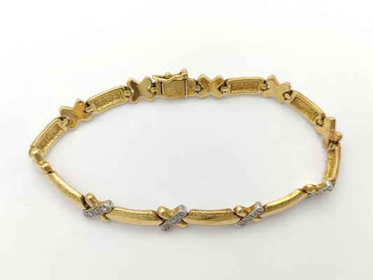 D0.15ct PT850/K18 20.0g Bracelet/Bangle 