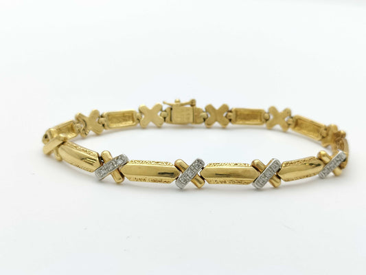 D0.15ct PT850/K18 20.0g Bracelet/Bangle 