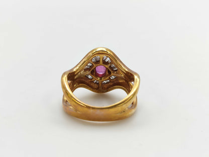 R0.83ct D0.55ct K18 9.9g Ring 