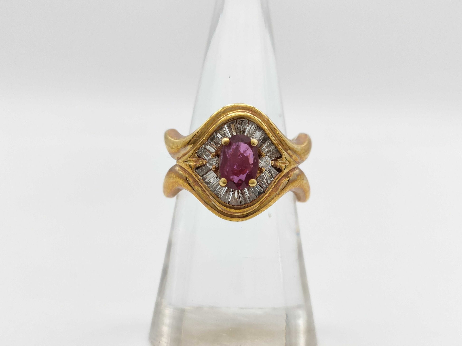 R0.83ct D0.55ct K18 9.9g Ring 