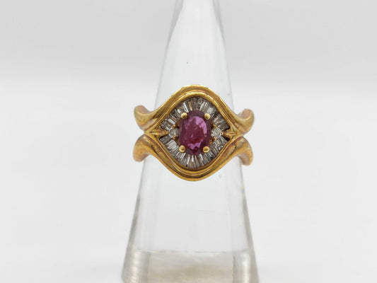 R0.83ct D0.55ct K18 9.9g Ring 