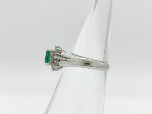E0.64ct D0.29ct Pt900 4.3g Ring 