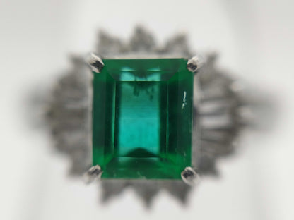 E0.64ct D0.29ct Pt900 4.3g Ring 