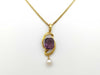 Pearl Necklace, Diameter: Approx. 6.8mm, Colored Stone: 5.74ct, 18K Gold, 17.4g 