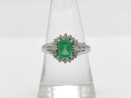 E0.83ct D0.27ct Pt900 5.4g Ring 