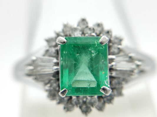 E0.83ct D0.27ct Pt900 5.4g Ring 