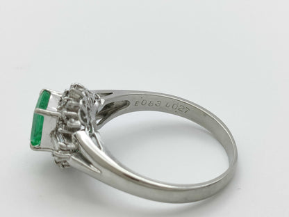 E0.83ct D0.27ct Pt900 5.4g Ring 