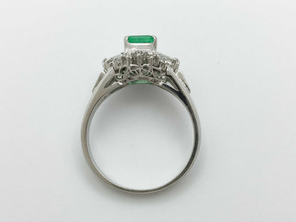 E0.83ct D0.27ct Pt900 5.4g Ring 