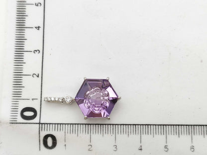 AM8.74ct D0.07ct K18WG 4.1g Necklace 