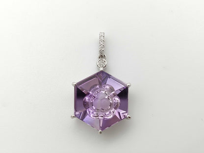AM8.74ct D0.07ct K18WG 4.1g Necklace 