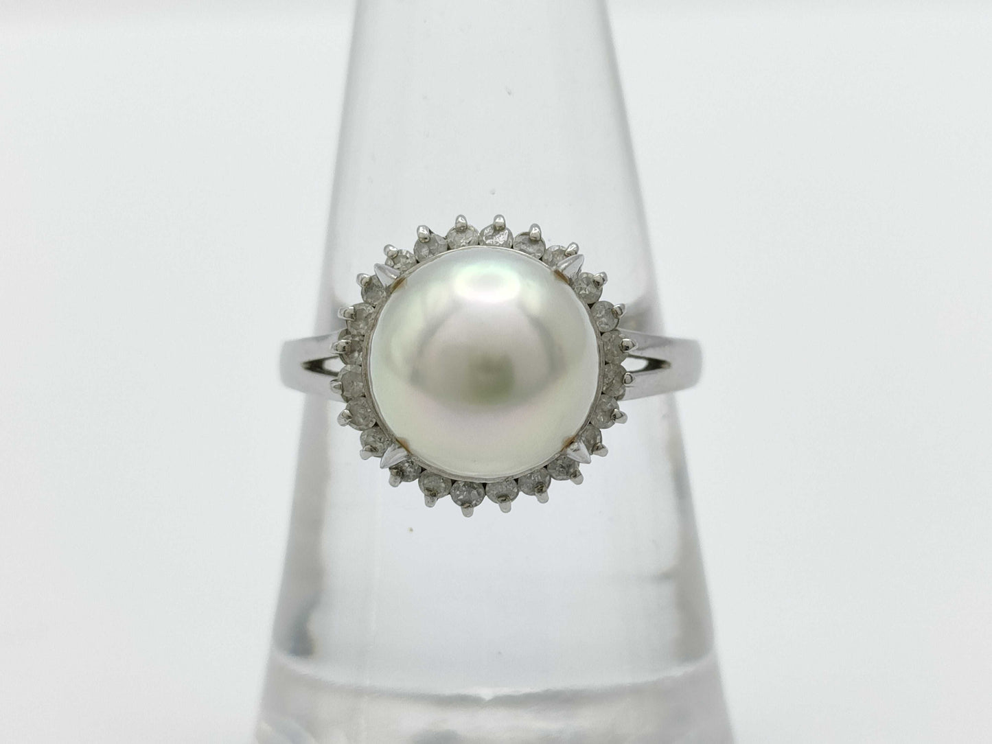 Pearl, Diameter: Approx. 9.0mm, D0.26ct, Pt900, 6.7g, Ring 