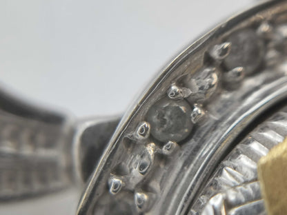 R0.02ct D0.18ct K18WG 10.6g Ring 