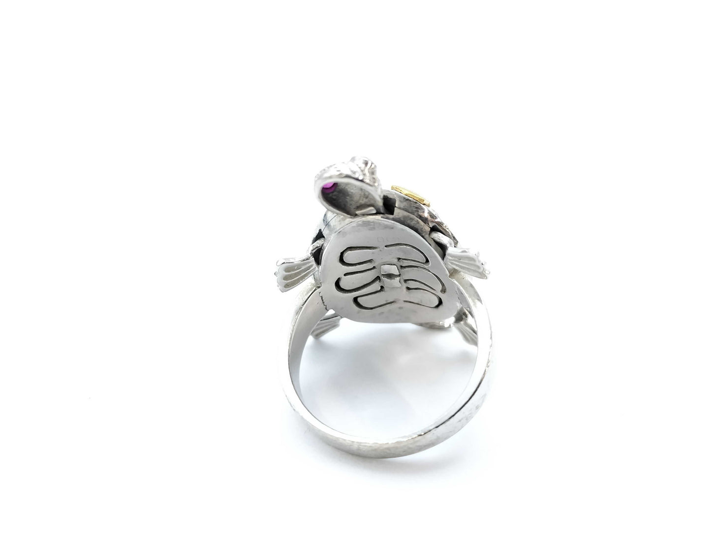 R0.02ct D0.18ct K18WG 10.6g Ring 