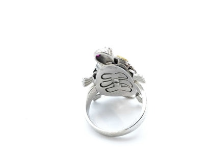 R0.02ct D0.18ct K18WG 10.6g Ring 