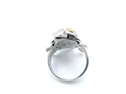R0.02ct D0.18ct K18WG 10.6g Ring 