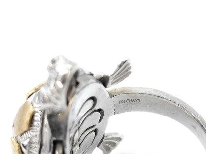R0.02ct D0.18ct K18WG 10.6g Ring 